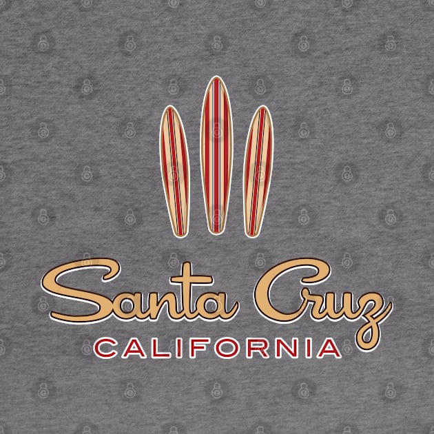 Surf City Santa Cruz California Logo Pack Sticker 3 Surfboards Fan Lite by PauHanaDesign